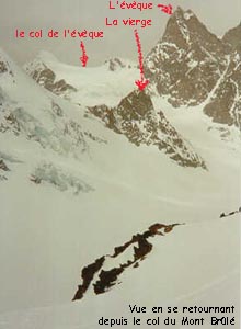 La descente d&eacute;licate du col de l'&eacute;veque (ne pas partir &agrave; droite)